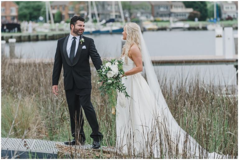 xEastern Shore Wedding couple at the Chesapeake Bay Maritime Museum by Melissa Grimes-Guy
