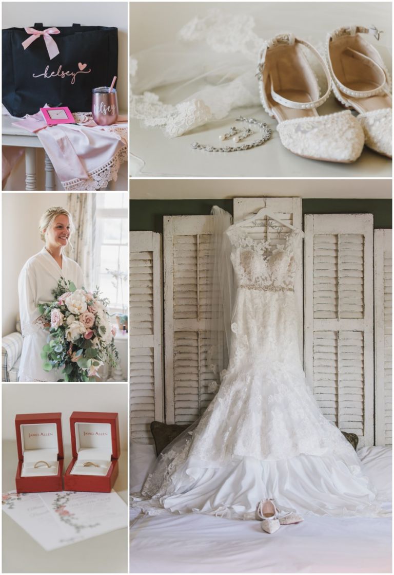 Wedding dress, rings and other details from Eastern Shore Wedding at The Oaks by Melissa Grimes-Guy Photography
