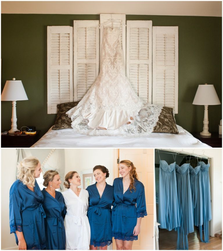 Bride and bridesmaids inside bridal cottage at The Oaks Waterfront Inn, St. Micheals, MD by Melissa Grimes-Guy Photography